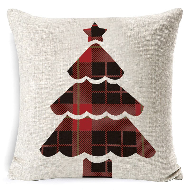 Christmas Pillow Covers with Linen Look Square Throw in Festive Holiday Designs - Image 30
