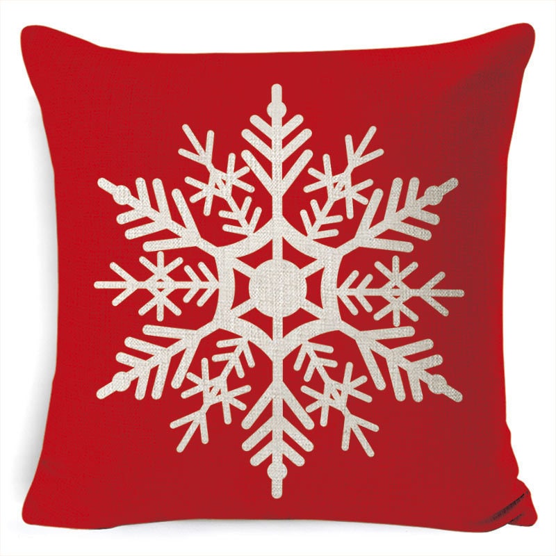 Christmas Pillow Covers with Linen Look Square Throw in Festive Holiday Designs - Image 34