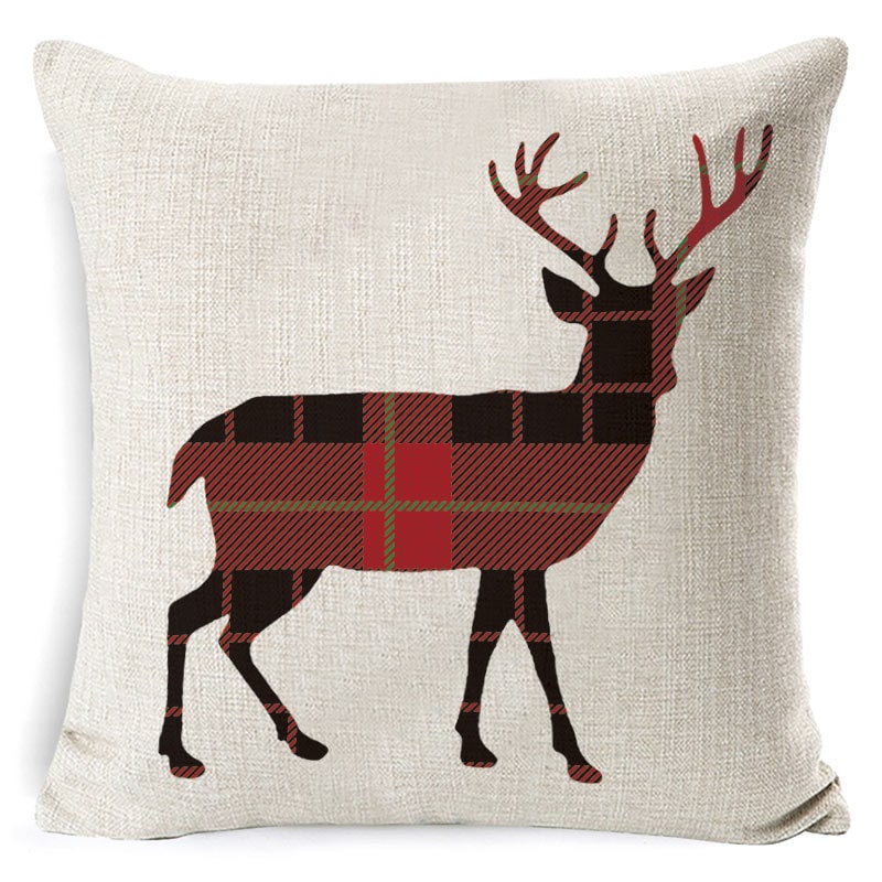 Christmas Pillow Covers with Linen Look Square Throw in Festive Holiday Designs - Image 37