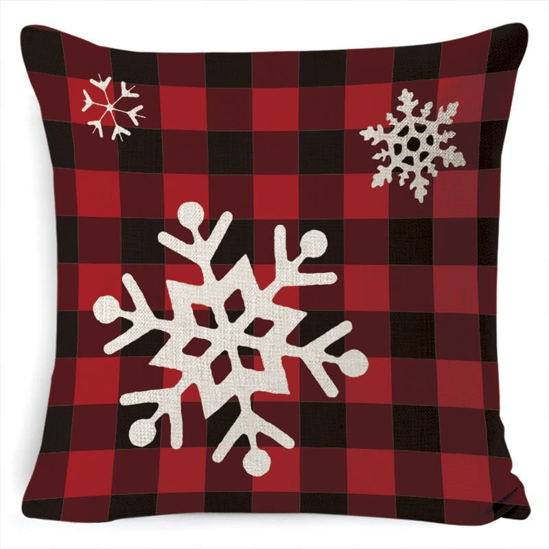 Christmas Pillow Covers with Linen Look Square Throw in Festive Holiday Designs - Image 42