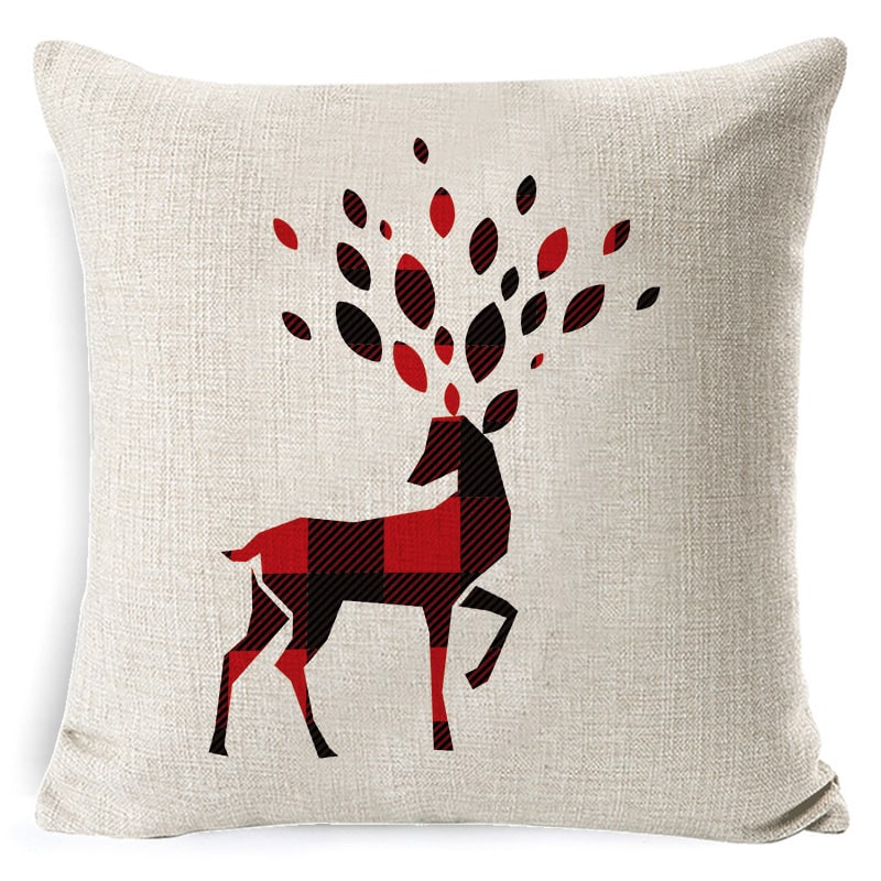 Christmas Pillow Covers with Linen Look Square Throw in Festive Holiday Designs - Image 5