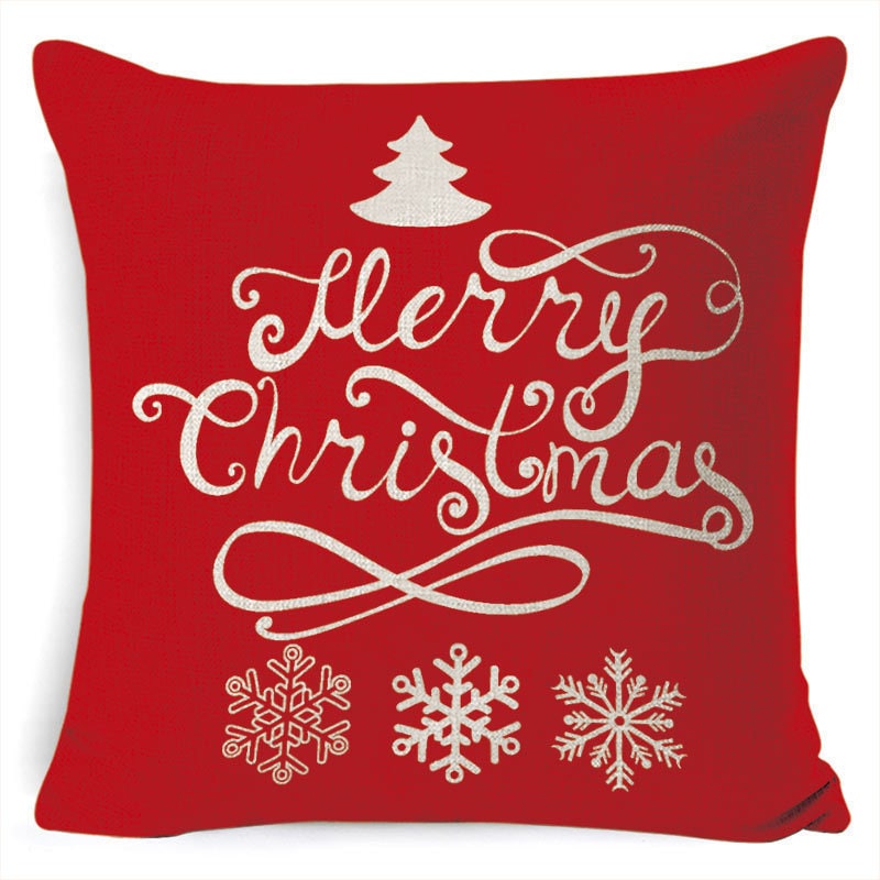 Christmas Pillow Covers with Linen Look Square Throw in Festive Holiday Designs - Image 7