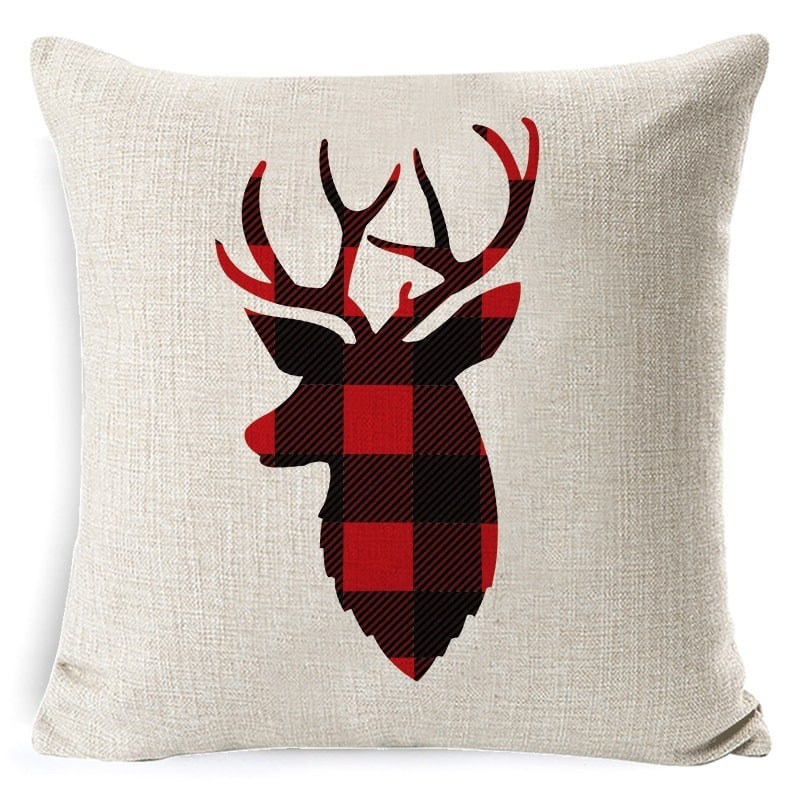 Christmas Pillow Covers with Linen Look Square Throw in Festive Holiday Designs - Image 8