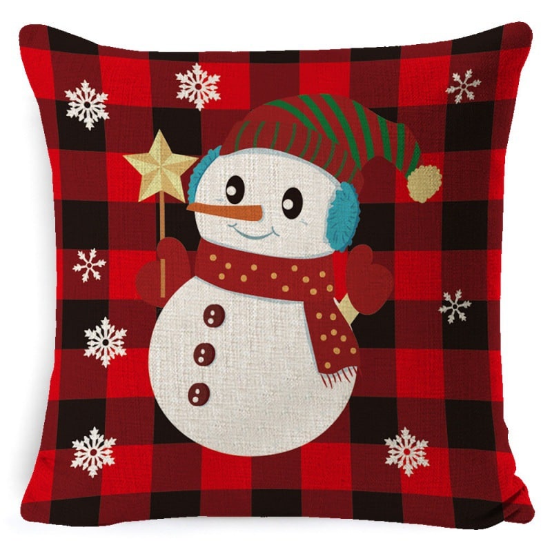 Christmas Pillow Covers with Linen Look Square Throw in Festive Holiday Designs - Image 9