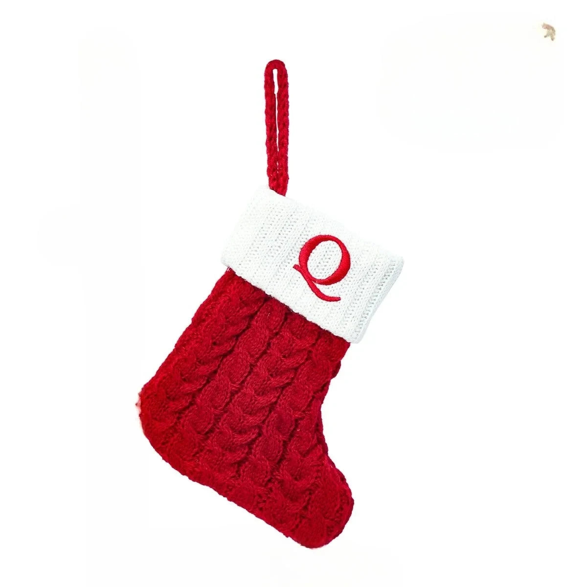 Christmas Stocking Stuffers with Cable Knit Embroidered Initial and Mini Size - Image 10