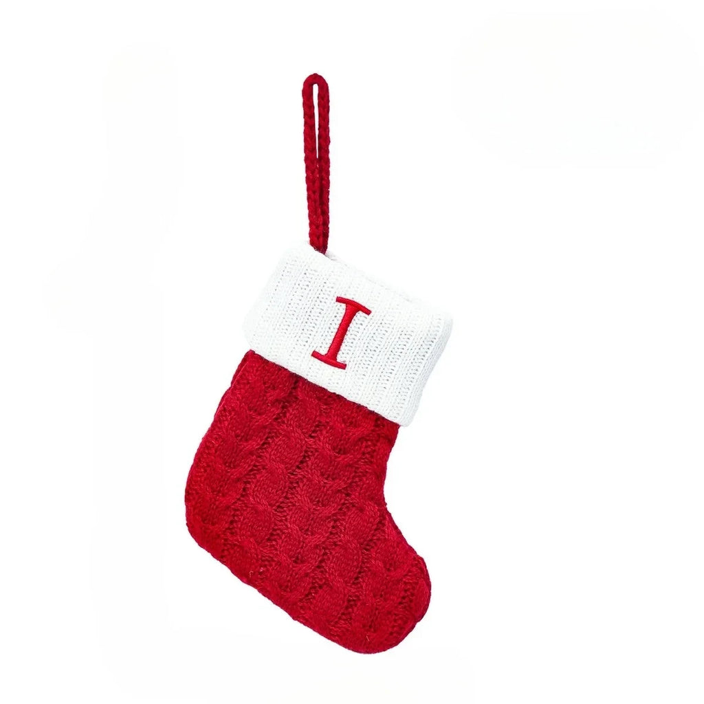 Christmas Stocking Stuffers with Cable Knit Embroidered Initial and Mini Size - Image 14