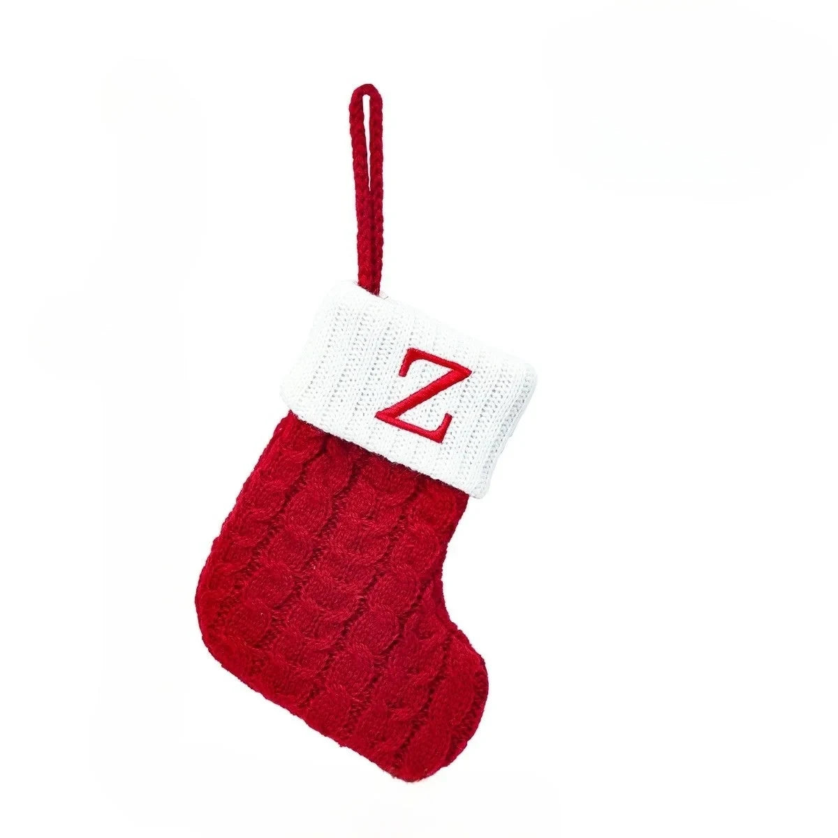 Christmas Stocking Stuffers with Cable Knit Embroidered Initial and Mini Size - Image 27