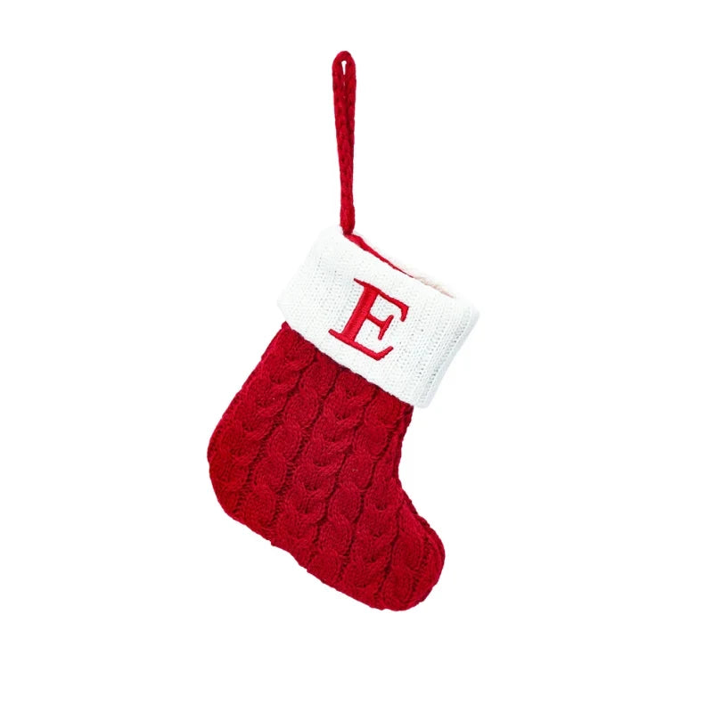 Christmas Stocking Stuffers with Cable Knit Embroidered Initial and Mini Size - Image 8