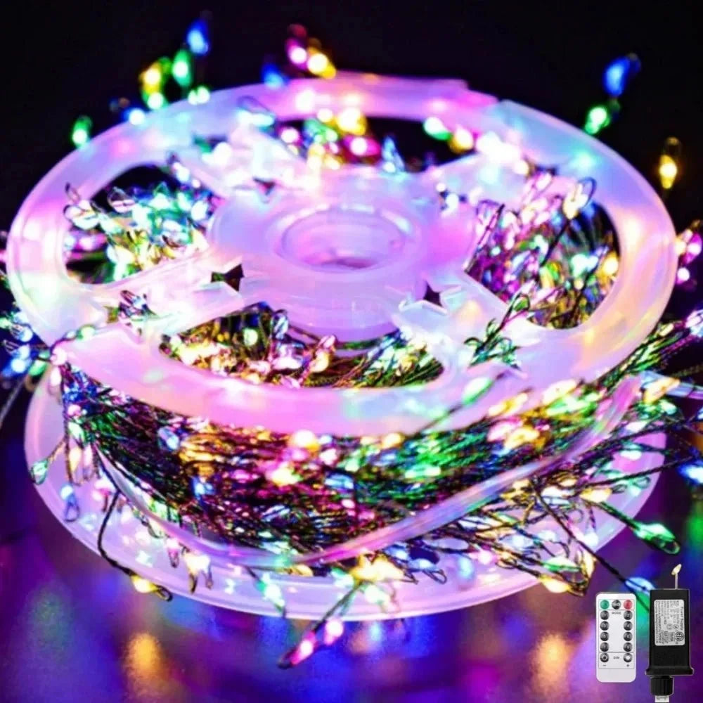 Christmas String Lights LED Cluster with Remote Control and Eight Modes - Image 10
