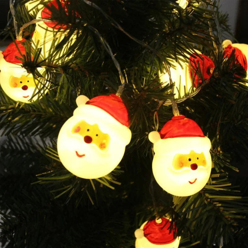 Christmas String Lights with 20 LED Santa Heads Battery Operated 3 Meter Warm White - Image 3