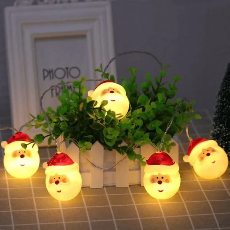 Christmas String Lights with 20 LED Santa Heads Battery Operated 3 Meter Warm White - Image 5