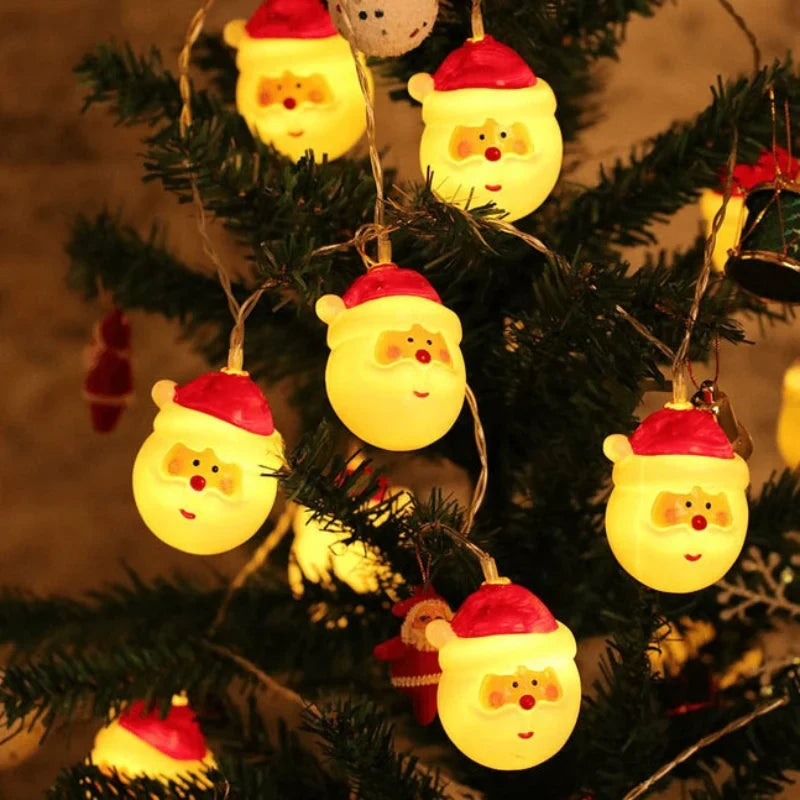 Christmas String Lights with 20 LED Santa Heads Battery Operated 3 Meter Warm White - Image 8