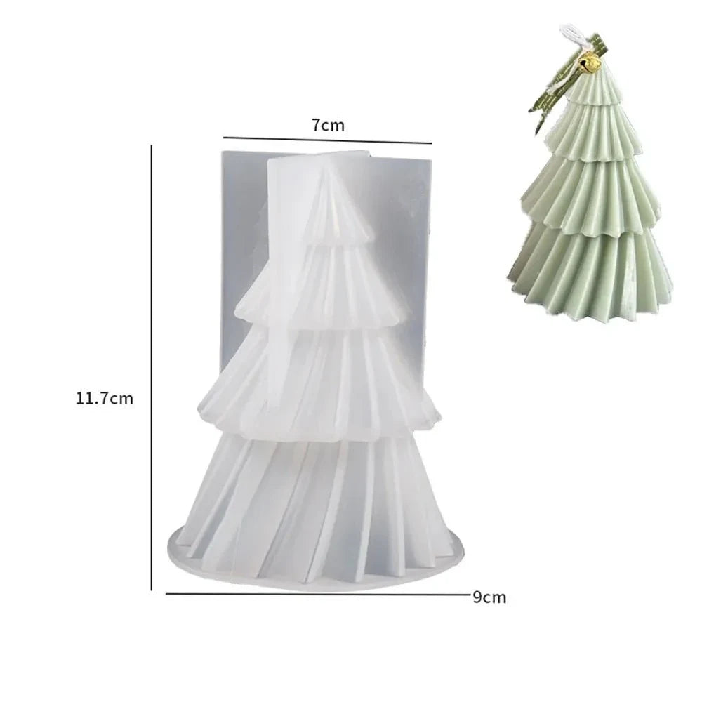 Christmas Tree Candle Silicone Mold with 3D Tiered Design for Making and Crafts - Image 4