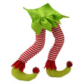 Christmas Tree Elf Decoration with Plush Striped Legs and Pointed Shoes - Image 2