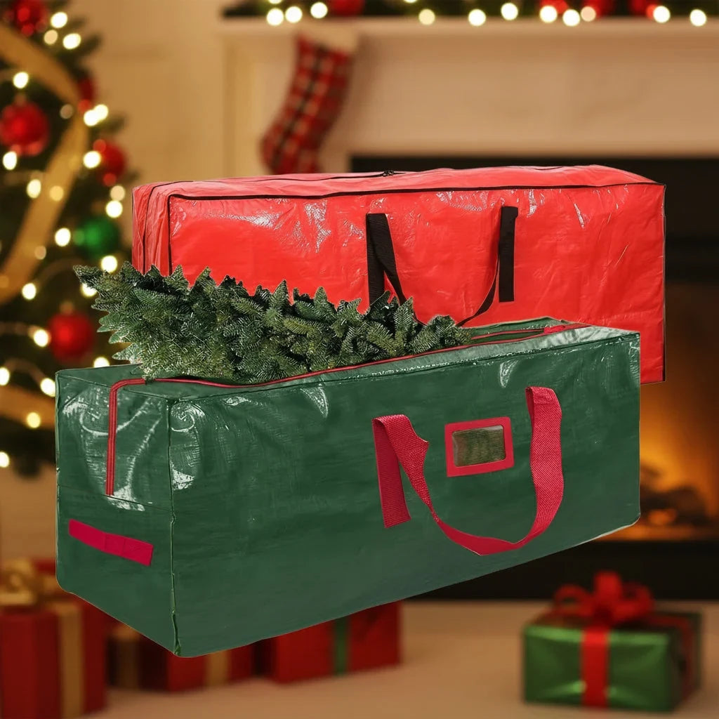 Christmas Tree Storage Bag Heavy-Duty Waterproof Collapsible with Dual Zipper and Carry Handles - Image 1