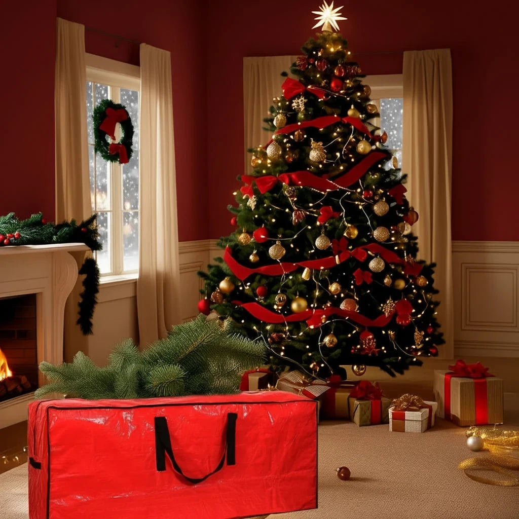 Christmas Tree Storage Bag Heavy-Duty Waterproof Collapsible with Dual Zipper and Carry Handles - Image 4