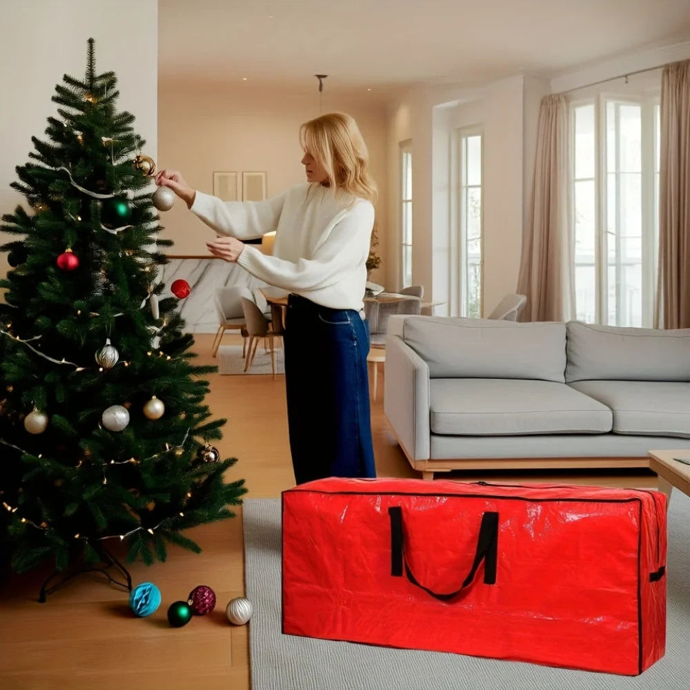 Christmas Tree Storage Bag Heavy-Duty Waterproof Collapsible with Dual Zipper and Carry Handles - Image 6