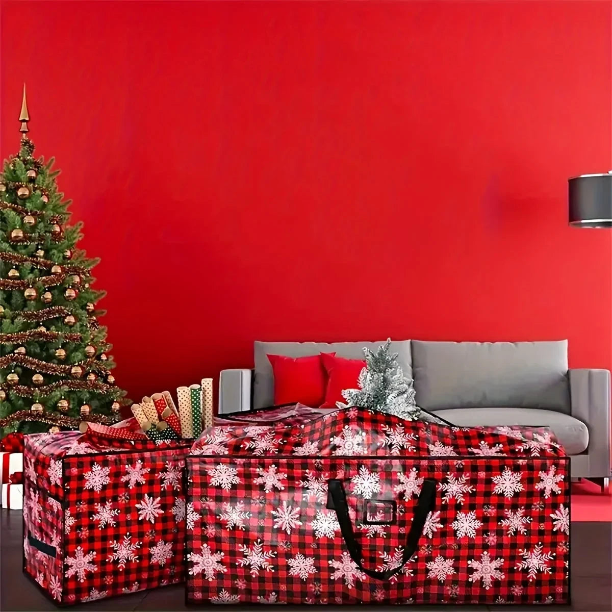 Christmas Tree Storage Bag Heavy-Duty Waterproof Collapsible with Dual Zipper and Carry Handles - Image 7