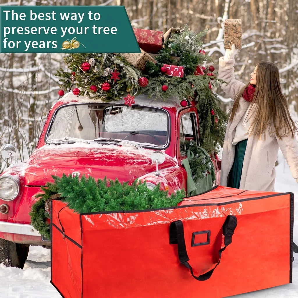 Christmas Tree Storage Bag Heavy-Duty Waterproof Collapsible with Dual Zipper and Carry Handles - Image 8
