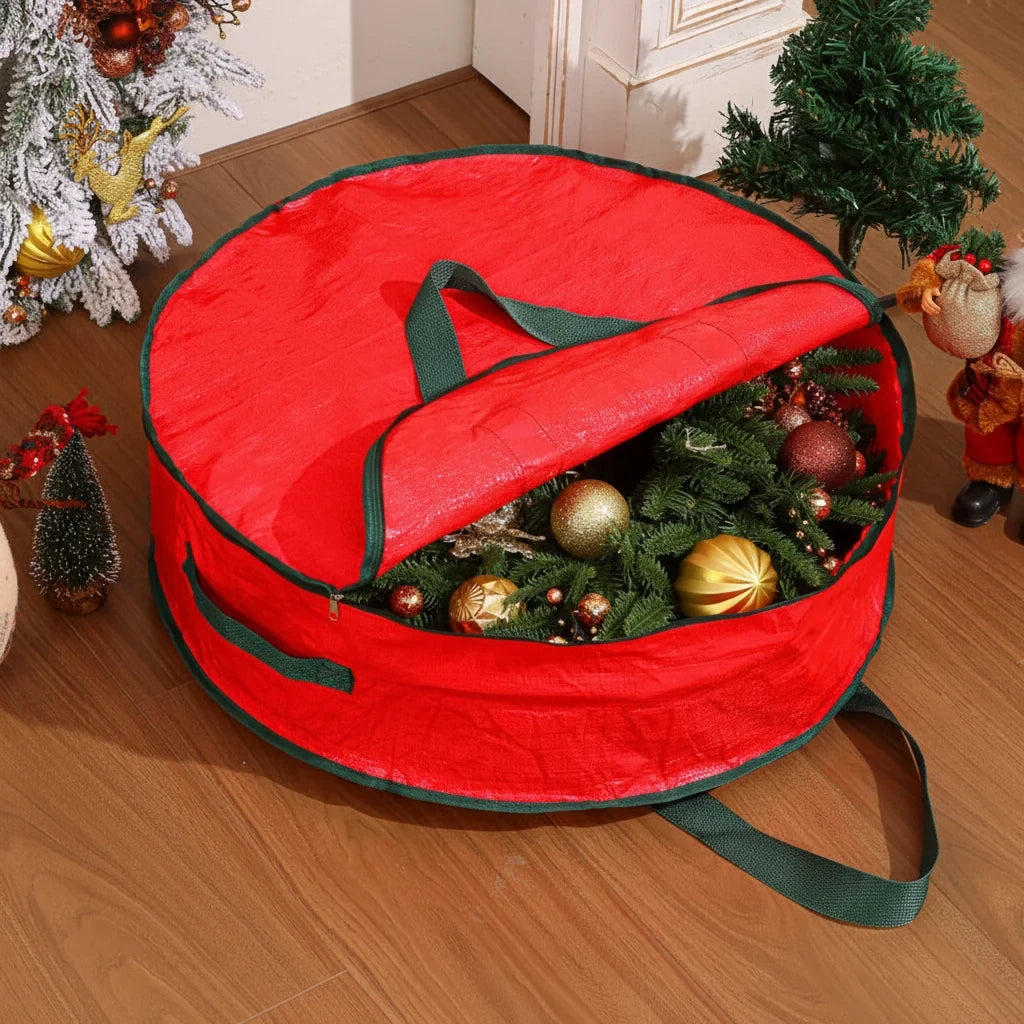 Christmas Tree Storage Bag with Dual Zipper and Carrying Handles for Holiday Wreaths - Image 1