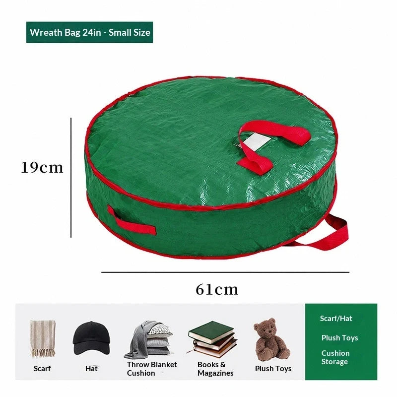 Christmas Tree Storage Bag with Dual Zipper and Carrying Handles for Holiday Wreaths - Image 10