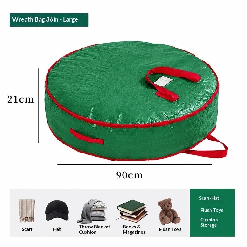 Christmas Tree Storage Bag with Dual Zipper and Carrying Handles for Holiday Wreaths - Image 12