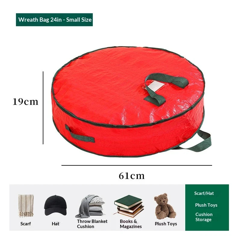Christmas Tree Storage Bag with Dual Zipper and Carrying Handles for Holiday Wreaths - Image 13