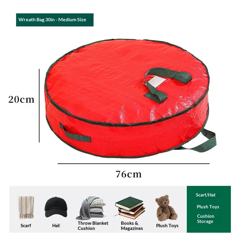 Christmas Tree Storage Bag with Dual Zipper and Carrying Handles for Holiday Wreaths - Image 14