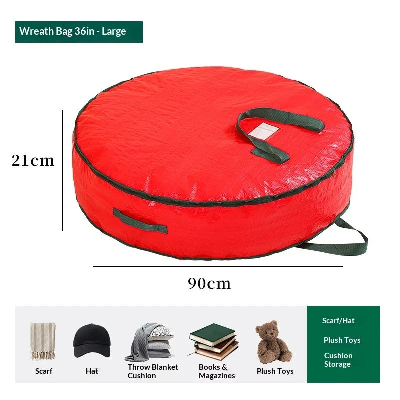 Christmas Tree Storage Bag with Dual Zipper and Carrying Handles for Holiday Wreaths - Image 15