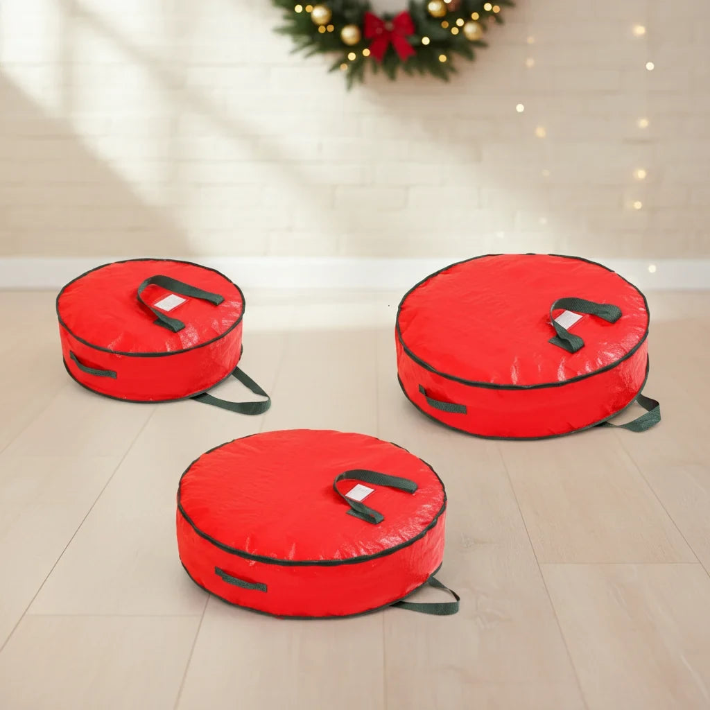 Christmas Tree Storage Bag with Dual Zipper and Carrying Handles for Holiday Wreaths - Image 5