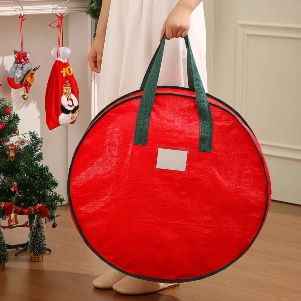 Christmas Tree Storage Bag with Dual Zipper and Carrying Handles for Holiday Wreaths - Image 7