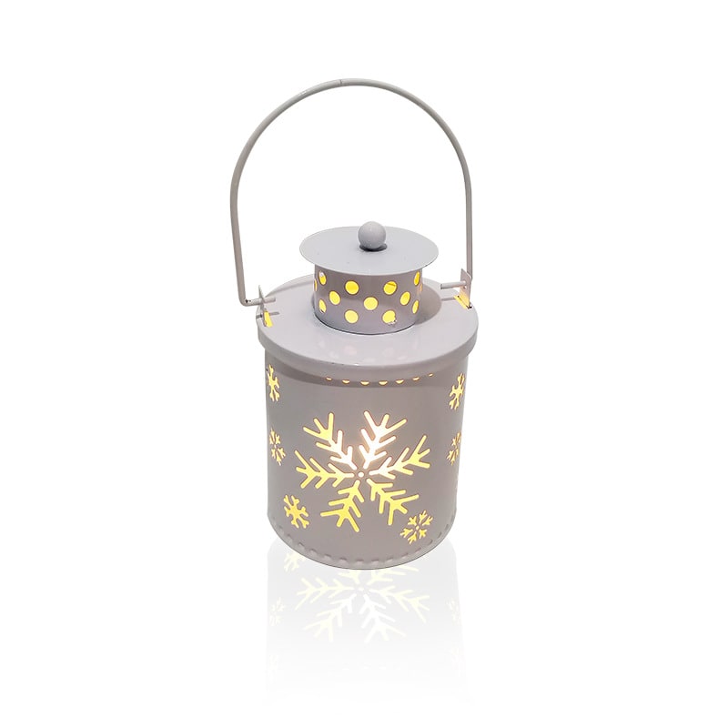 Christmas Tree with Lights LED Lantern Metal Cutout Tabletop Decoration - Image 2