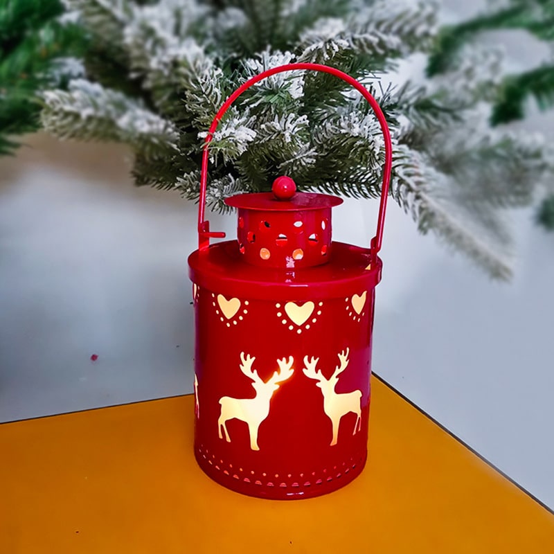 Christmas Tree with Lights LED Lantern Metal Cutout Tabletop Decoration - Image 6