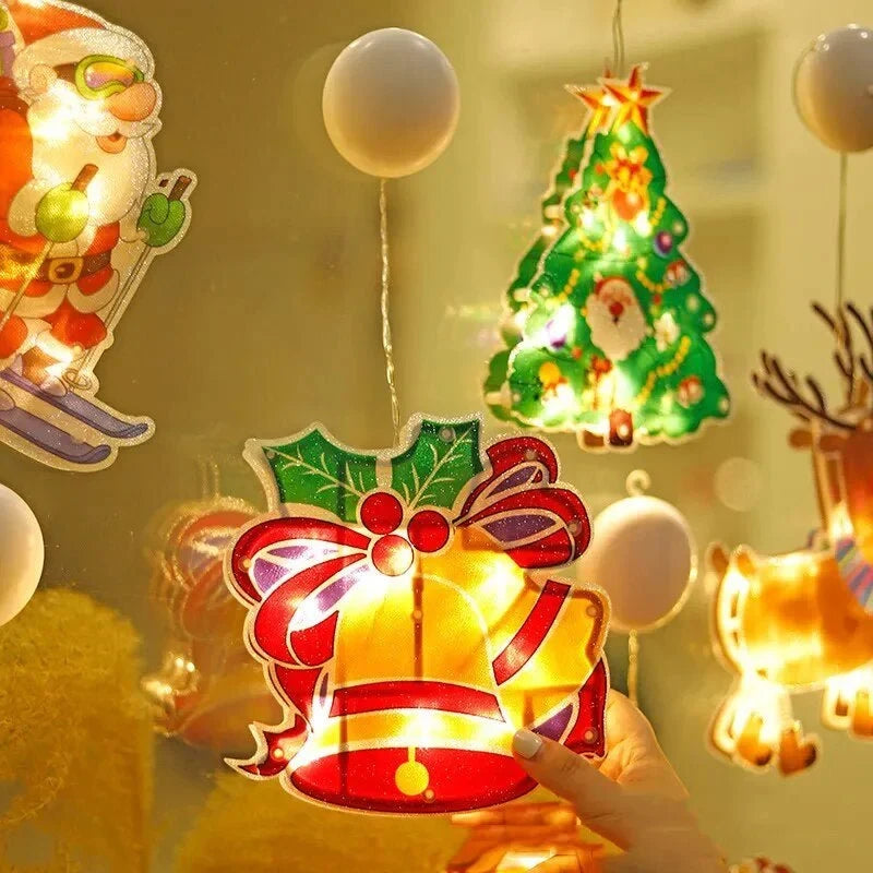 Christmas Window Lights Battery Operated LED Silhouette Decorations with Warm Glow - Image 2