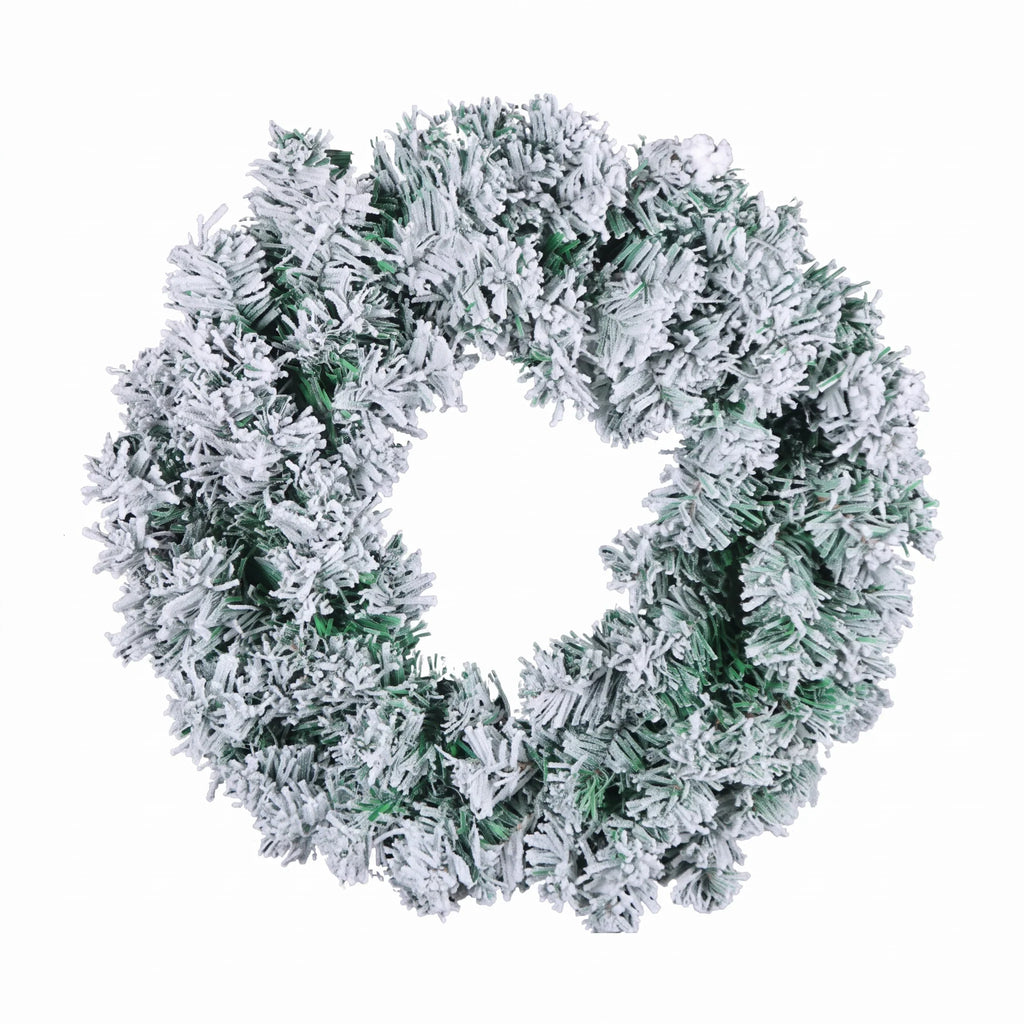 Christmas Wreath with Flocked Pine Needles and Snowflake Design for Front Door - Image 5