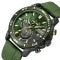 Chronograph Watch with Silicone Strap Gold and Silver Tone Case Subdials and Date Display - Image 1