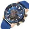Chronograph Watch with Silicone Strap Gold and Silver Tone Case Subdials and Date Display - Image 2