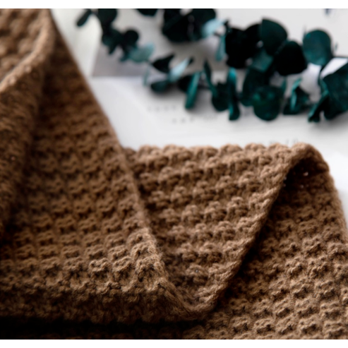 Chunky Knit Throw Blanket with Pom-Pom Tassels for Sofa - Image 2