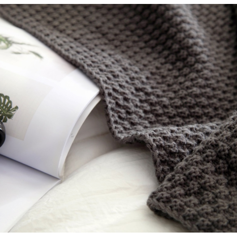 Chunky Knit Throw Blanket with Pom-Pom Tassels for Sofa - Image 4