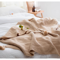 Chunky Knit Throw Blanket with Pom-Pom Tassels for Sofa - Image 5