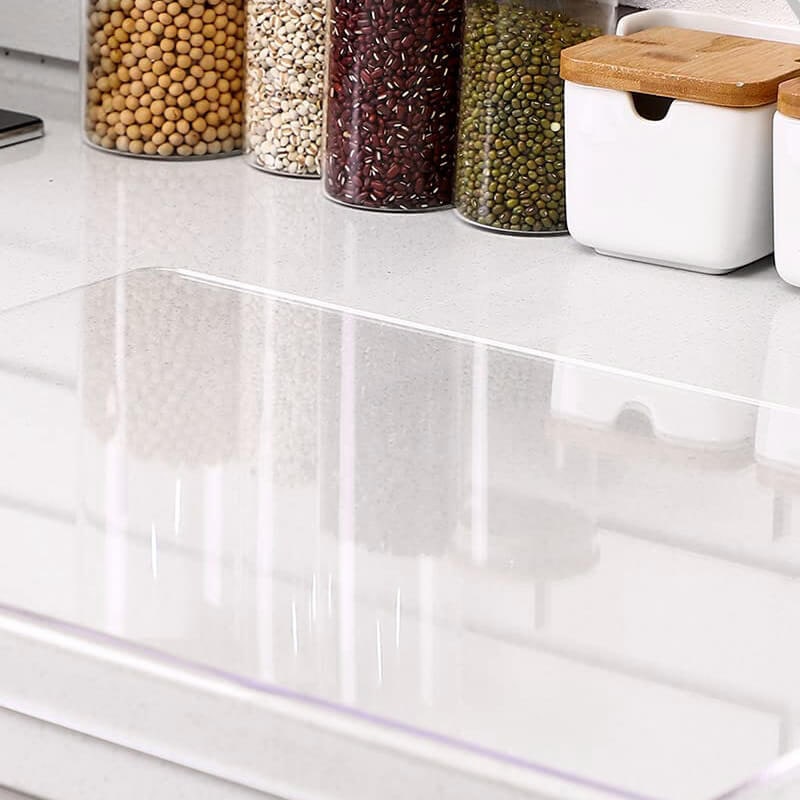 Clear Acrylic Plastic Cutting Board with Non-Slip Feet and Counter Lip Edge Protector - Image 9