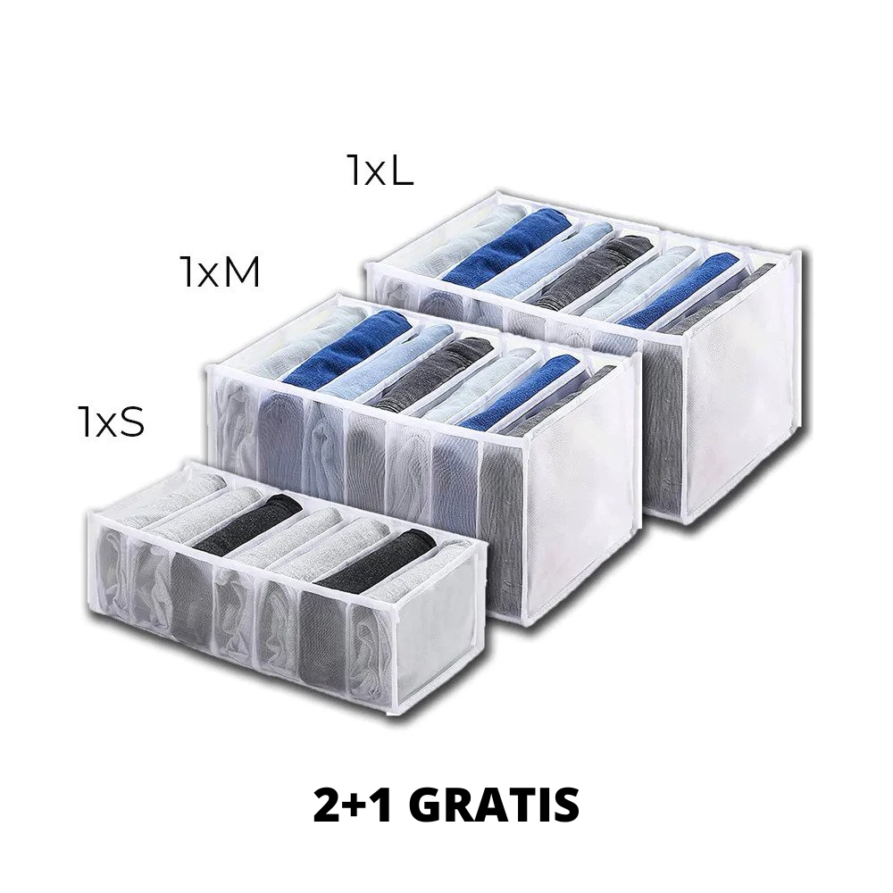 Clothes Drawer Organizer with Closet Shelf Dividers and Mesh Compartments for Folded - Image 4