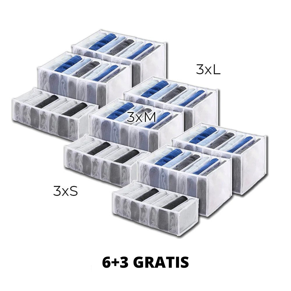 Clothes Drawer Organizer with Closet Shelf Dividers and Mesh Compartments for Folded - Image 5