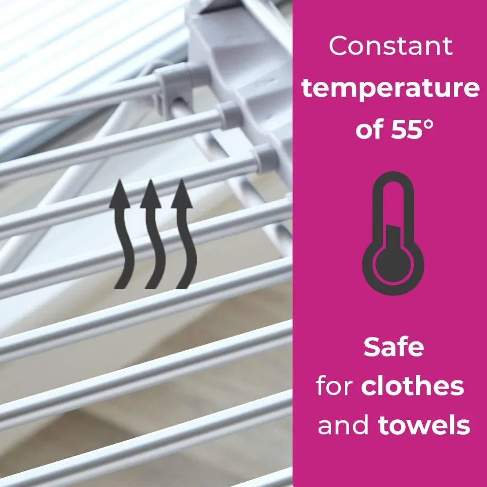 Clothes Drying Rack Electric Heated Foldable Aluminum Portable Laundry Airer - Image 4