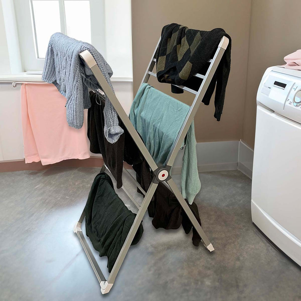 Clothes Drying Rack Folding Laundry with Aluminum Frame and Portable Space-Saving Design - Image 3
