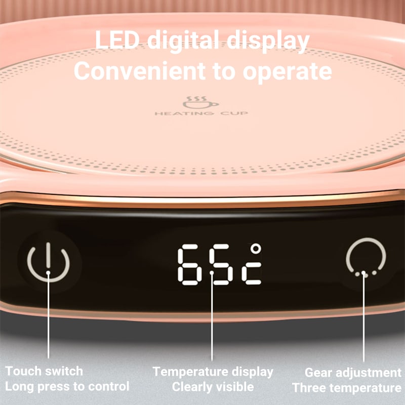 Coffee Mug and Cup Warmer Plate with Digital Temperature Display for Desk Tumbler - Image 1