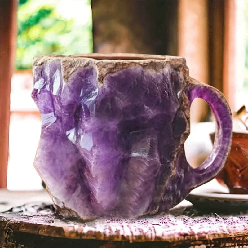 Coffee Mug Crystal Geode Quartz Textured Handle Agate Pattern - Image 5