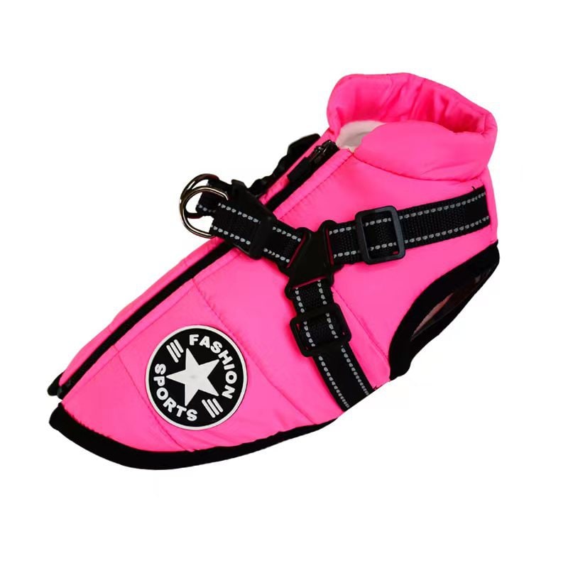 Cold Weather Dog Jacket with Harness Waterproof Padded Puffer Coat for Winter - Image 2