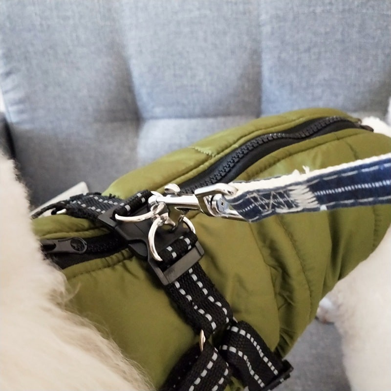 Cold Weather Dog Jacket with Harness Waterproof Padded Puffer Coat for Winter - Image 4