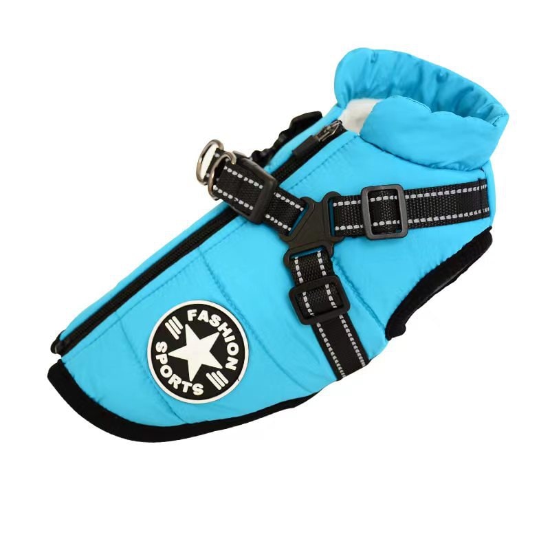 Cold Weather Dog Jacket with Harness Waterproof Padded Puffer Coat for Winter - Image 5